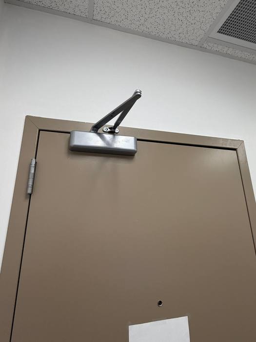 Door hardware latch strike plate repair